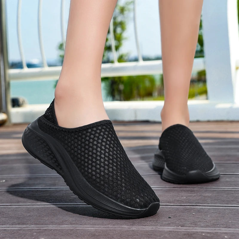 Women Shoes Loafers Light Walking Breathable Summer Comfortable Casual Shoes Women Sneakers  Black Whitezapatillas de mujer