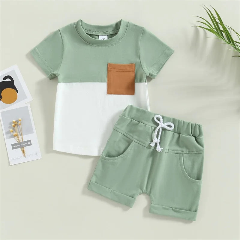 Pudcoco Toddler Boy Summer Clothes Toddler Outfits Short Sleeve T-Shirt and Shorts 2Pcs Little Boy Kids Sets 3-5T