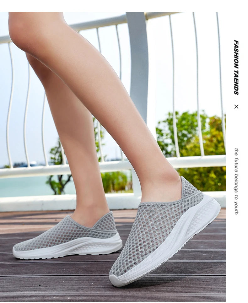 Women Shoes Loafers Light Walking Breathable Summer Comfortable Casual Shoes Women Sneakers  Black Whitezapatillas de mujer