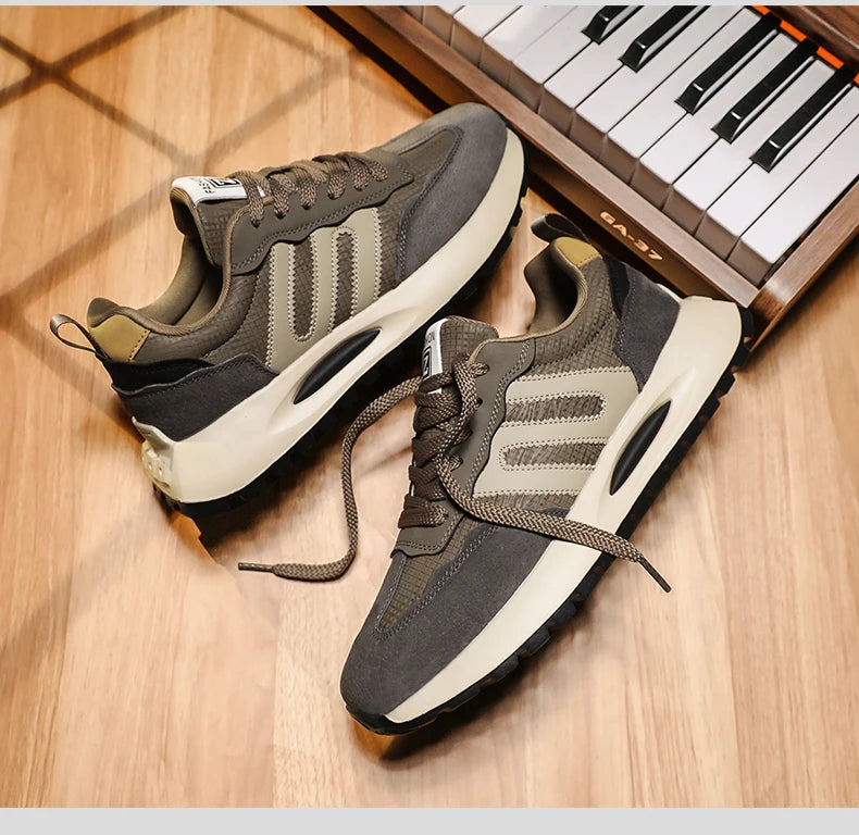 Men's shoes with a high-end feel, 2025 new trendy brand, spring and autumn season, teenage student sports running shoes, stylish