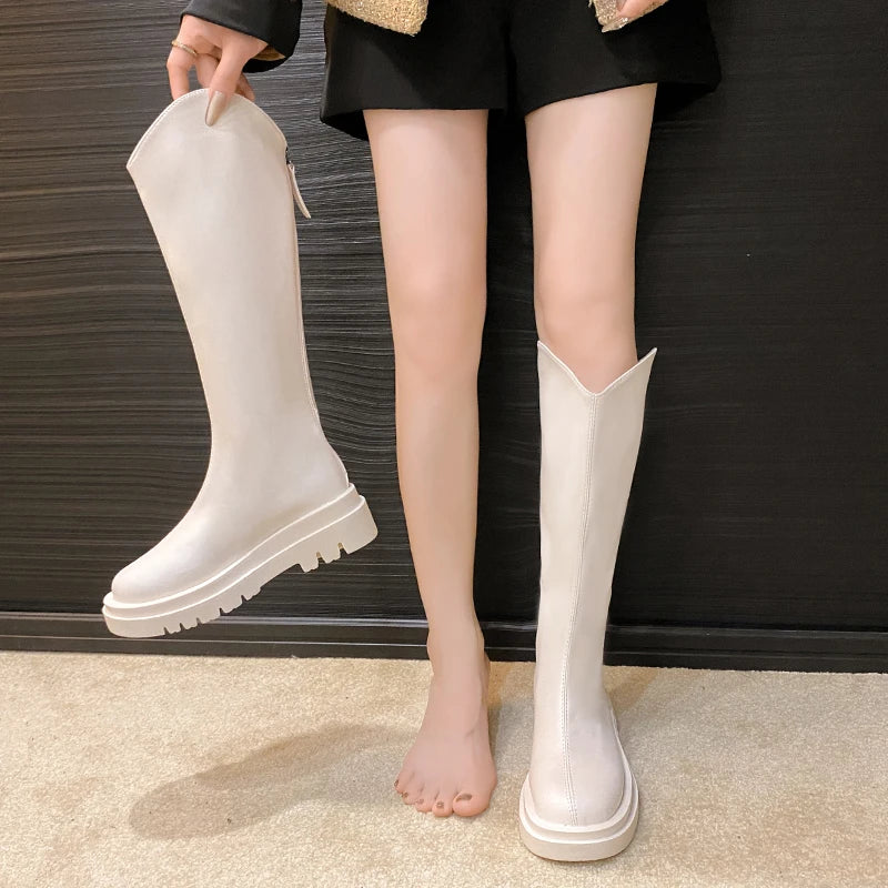 2025 New Trendy and Versatile Fashionable Casual Ankle Boots with Thick Soles and Slimming Effects