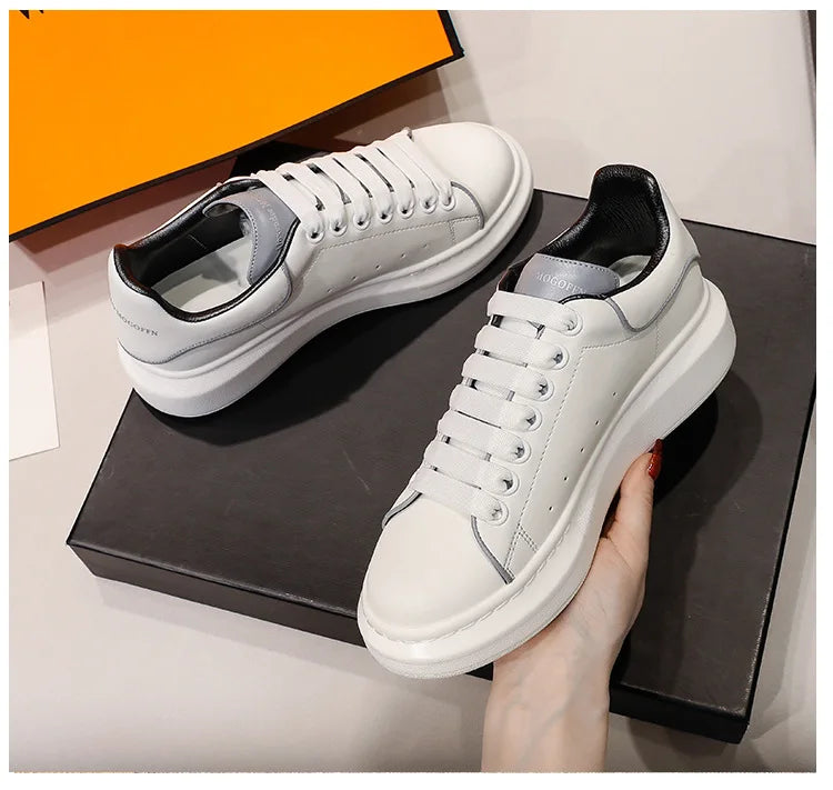 2024 Classic Leisure Sports Sneakers Height Increasing Lovers With Men's and Women's Thick Bottom fFlat Lace-up Waterproof Shoes