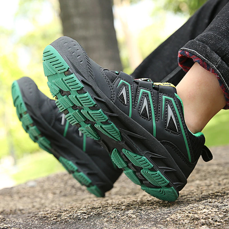 Children‘s Hiking Shoes Kids Waterproof Athletic Shoes Non-slip Boys Girls Casual Trekking Sneakers Outdoor Lace-up Tennis Shoes