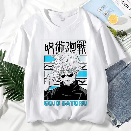 Japanese Anime Jujutsu Kaisen T Shirt for Men Gojo Satoru Print Graphic T Shirts Unisex Harajuku Fashion Casual Short Sleeve Tee