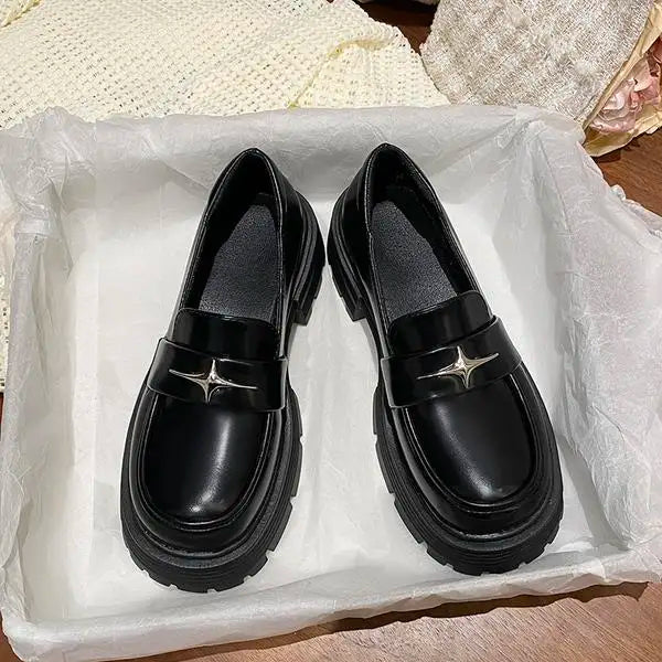 Women's Shoes Platform Round Toe British Style All-Match Oxfords Casual Female Sneakers Shallow Mouth Flats Autumn Loafers With