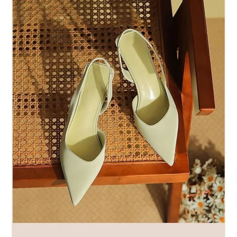 2025 New Summer Women's Shoes Fashion Women's Pumps Pointed Toe High Heels Shallow Women's Sandals Shoes for Women Zapatos Mujer