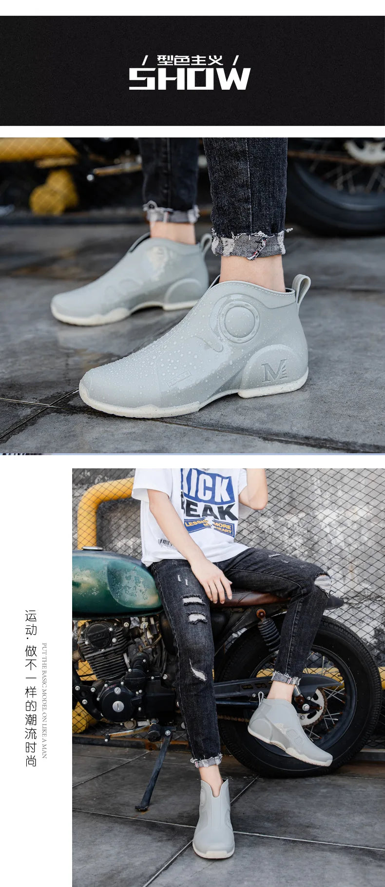 Motorcycle Boots Men Waterproof Riding Off-road Reflective Breathable Comfortable High Quality Wear-resistant Fishing Water Shoe