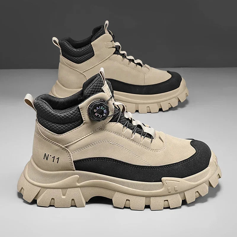 Men's Short Boots 2024 Winter New Thick Soled Work Casual Shoes Waterproof Non-Slip Sneakers Male Tenis Shoes Outdoor Boots Men