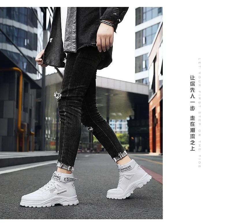Trendy Men's Short Boots Autumn Winter Fashionable Lightweight Comfortable Anti Slip Flat Shoes Basketball Sports Casual Shoes