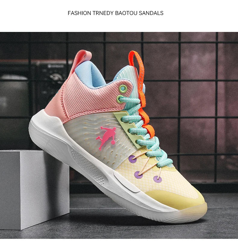 Brand Basketball Shoes For Kids Sneakers Non-Slip Cushion Boys Basketball Sneakers Sports Shoes Comfortable Children's Sneakers