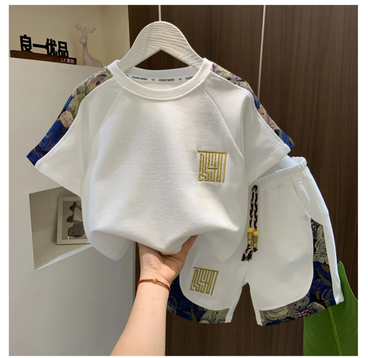 Children's Summer Set 2025 New Boys' Baby Cool Handsome Short sleeved T-shirt Shorts Two piece Set