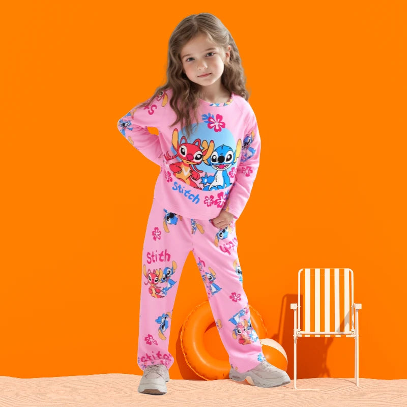 2pcs/set New Stitch Children Cartoon Pyjamas for Boys and Girls pajamas Sets Kid Home Wear Travel Casual Sleepwear Suit nightgow
