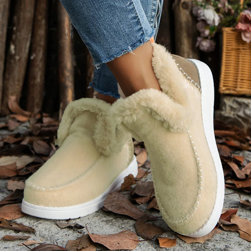 Boots Woman 2025 Trend Snow Flat Shoes Women Platform Women Shoes Fashion Ankle Boots Plush Botas Mujer Women's Winter Boots