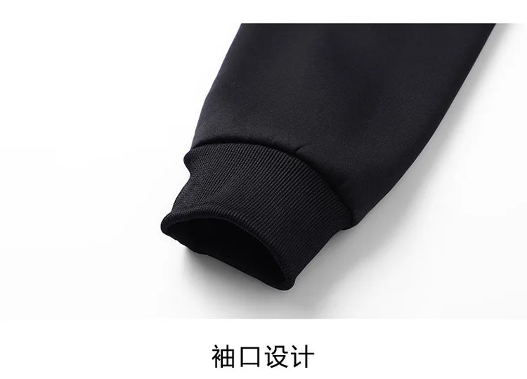 ‌Blue Fleece-Lined Hoodie Jacket for Men - Warm, Comfortable, Casual Style‌ Male Coat. Size M-5XL 6XL