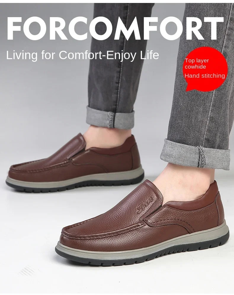 Casual Shoes For Men Flat Platform Walking Shoes Outdoor Footwear Loafers Breathable Sneakers Handmade Shoes Genuine