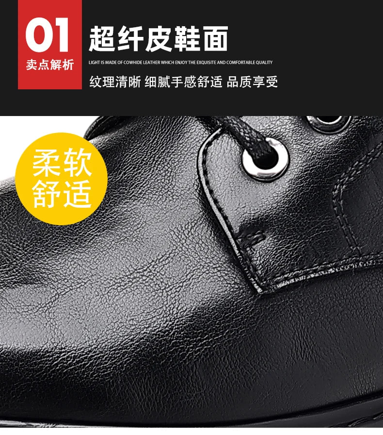 Men's High-Top Boots: British Style Thickened Sole Genuine Leather Indestructible Work Boots, Couple Big Yellow Boots for Men an