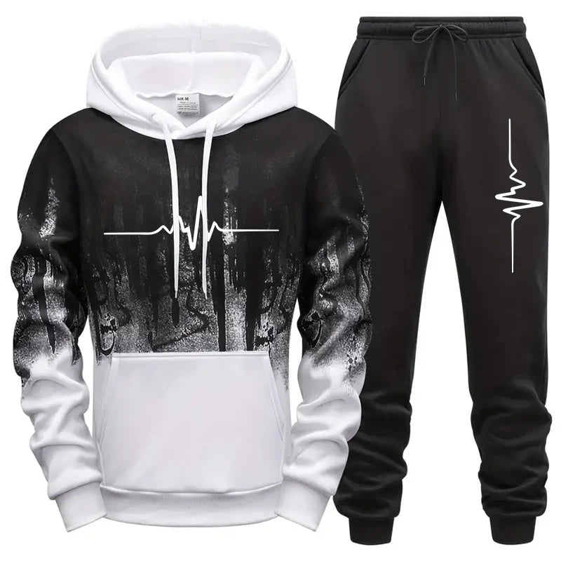 High Quality Men's Tracksuit Casual Jogging Men Versatile Sweatshirts Sweat Pants Fashion Comfort Daily Sports Simple Hoodie Set
