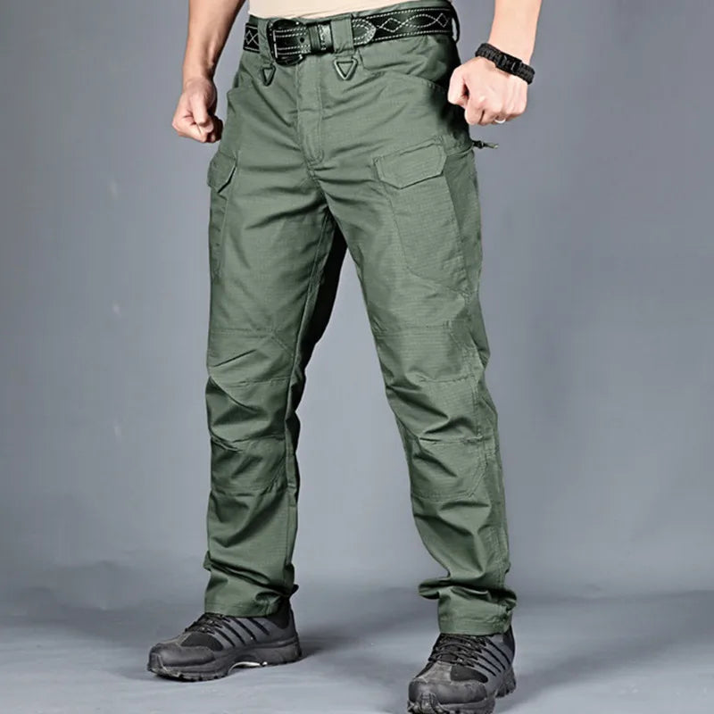 Men  Tactical Pants Waterproof Cargo Pants Men Breathable Outdoors Solid Color Combat Long Trousers Work Joggers S-6XL