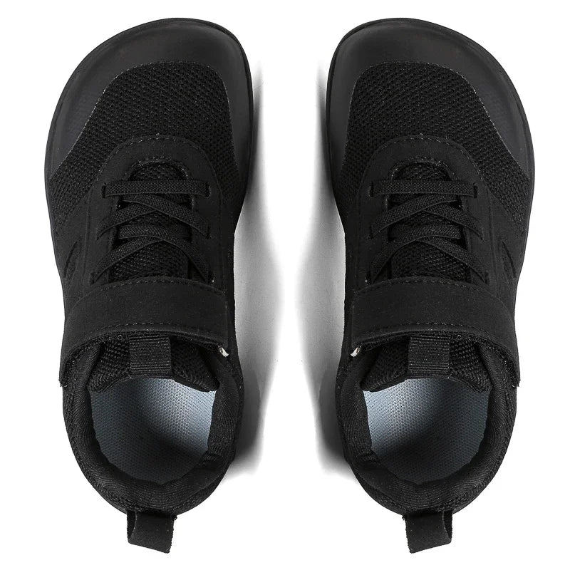 Kid Wide Width Barefoot Shoes | Boys/Girls Minimalist Elastic Opening Sneakers| Flexible- Zero Drop Sole Outdoor Children Shoes