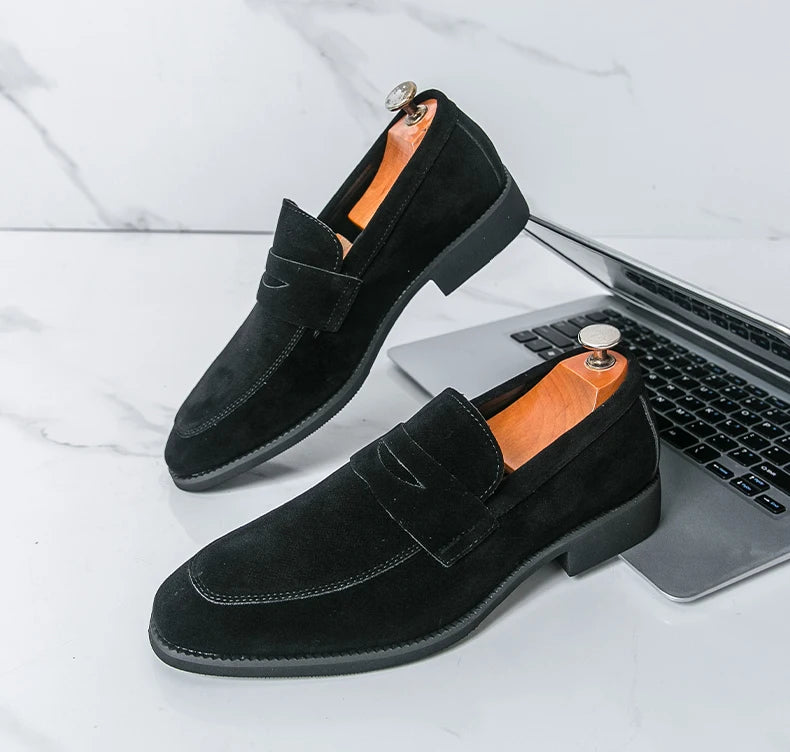 Classic Casual Leather Shoes For Men High Quality Social Shoes Men Fashion Slip On Flat Business Men's Loafers