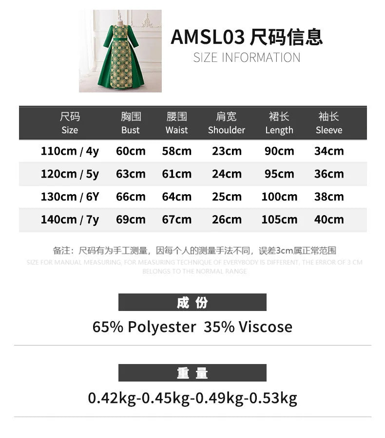 Muslim Ramadan Prayer Gowns Party Girls Dress Long Sleeve Robe Arabic Dubai Abaya Girls Dresses Eid Child Holiday Prom Costumes