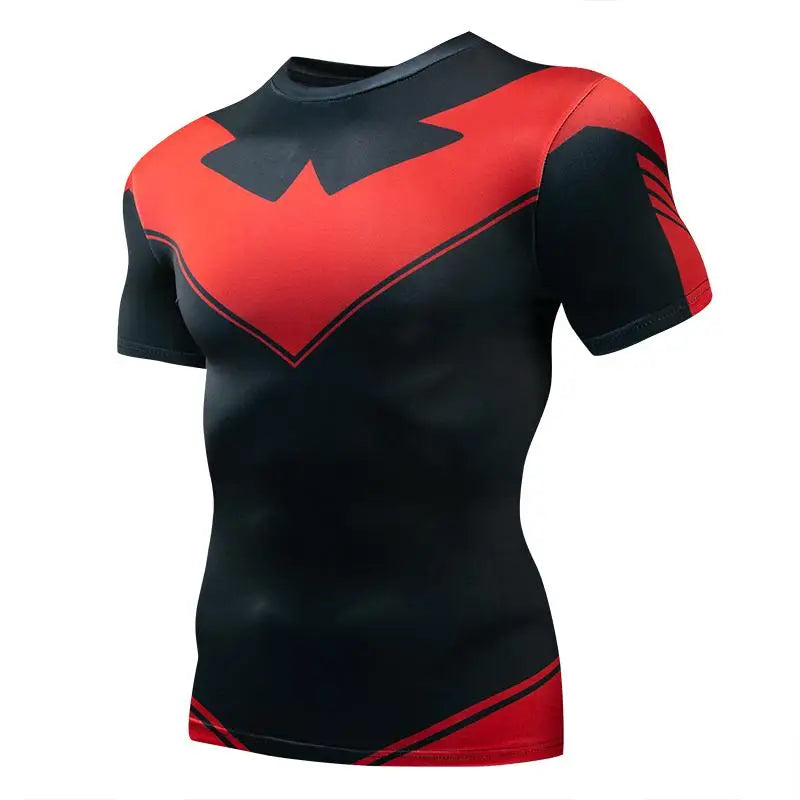 3D Nightwing Men T Shirt Running Quick-Dry Shirts Men Compression T-Shirts Sportswear Gym Rash Guard Boxing Training Sports Tops