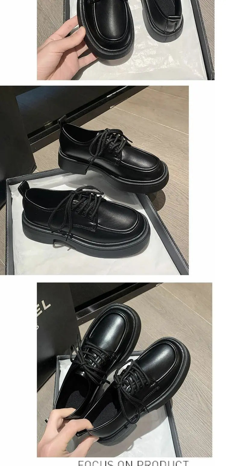 Women's Shoes Platform Round Toe British Style All-Match Oxfords Casual Female Sneakers Shallow Mouth Flats Autumn Loafers With