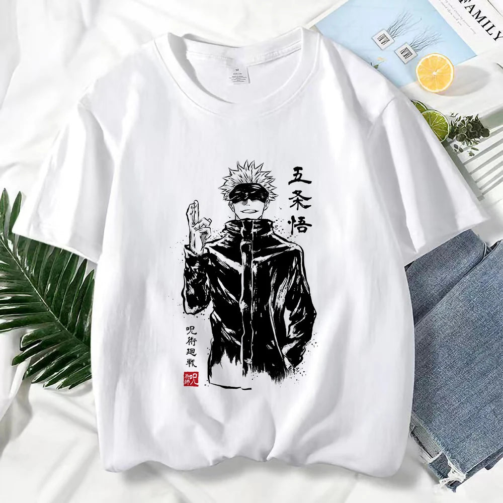 Japanese Anime Jujutsu Kaisen T Shirt for Men Gojo Satoru Print Graphic T Shirts Unisex Harajuku Fashion Casual Short Sleeve Tee