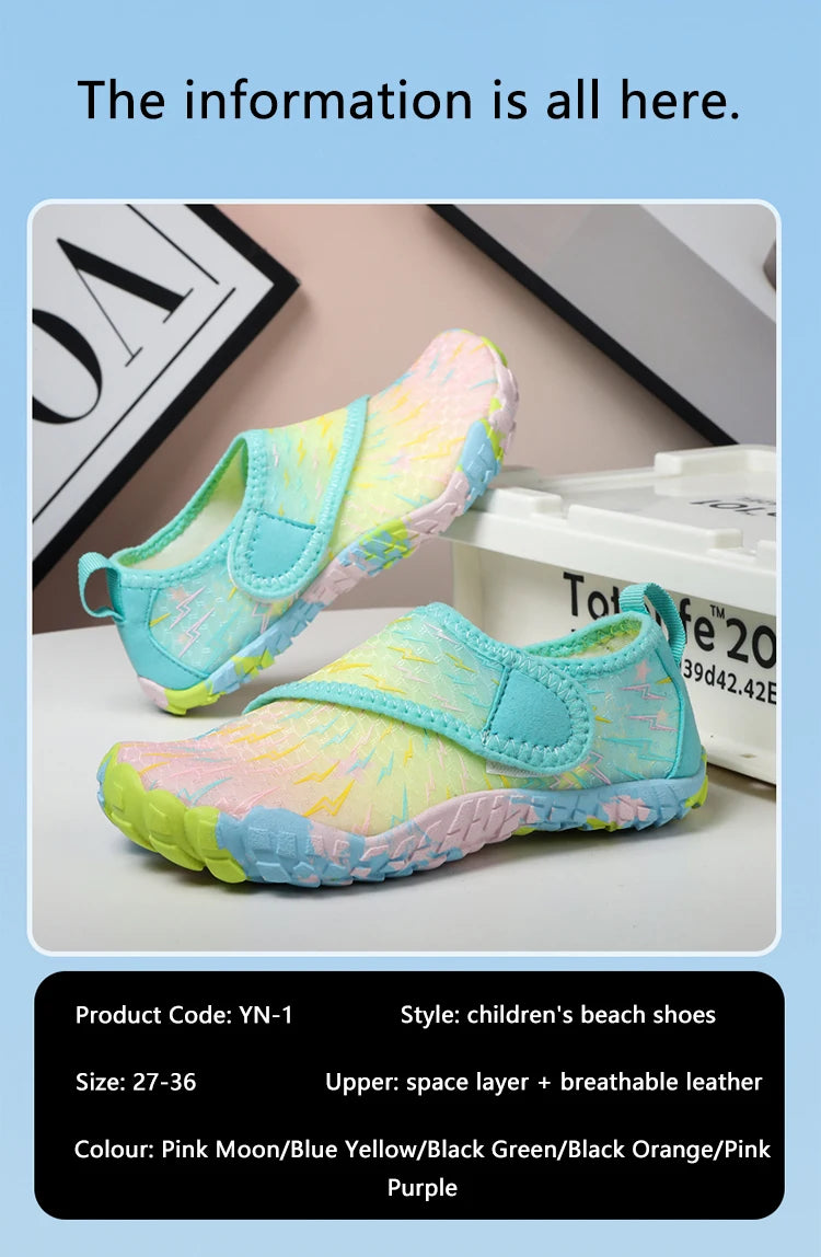 Kids Quick-Drying Shoes Anti Slip Wear-Resistant Cushioning Collision Prevention Soft Breathable Kids Quick-Drying Water Shoes