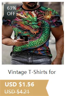 Men'S Novelty 3D Crew Neck T-Shirt,Casual Polyester Knit Fabric with Slight Stretch,Regular Fit,with