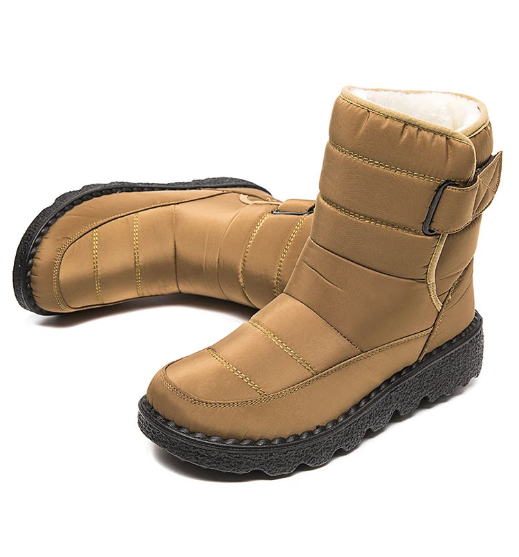 Boots Woman 2025 Winter Boots Women Low Heels Snow Boots With Fur Warm Footwear Winter Shoes Woman Luxury Middle Botas Mujer