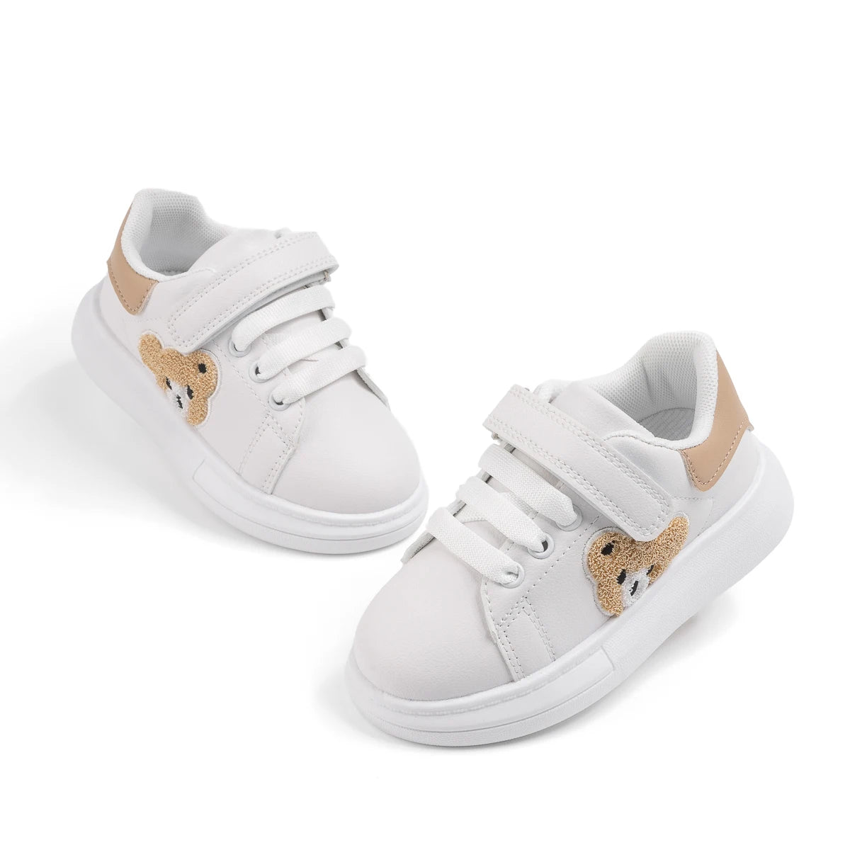 Children's Sneakers Solid Color Bear Casual Shoes Anti-Slip Soft Comfortable Kids Shoes Four Seasons Hundred Boys Girls Sneakers