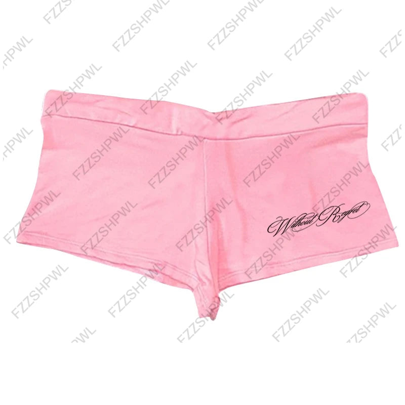 Y2K Shorts Grunge Goth Hip Hop Harajuku Letter Print Vintage Hot pants Streetwear High street Chic Casual Cleanfit Y2k Panties