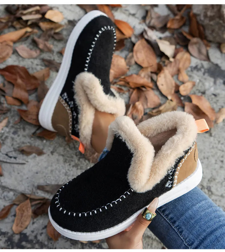Boots 2025 Winter Shoes For Woman Fur Botas Mujer Casual Women's Ankle Boots Winter Footwear Female Rubber Snow Boots For Women