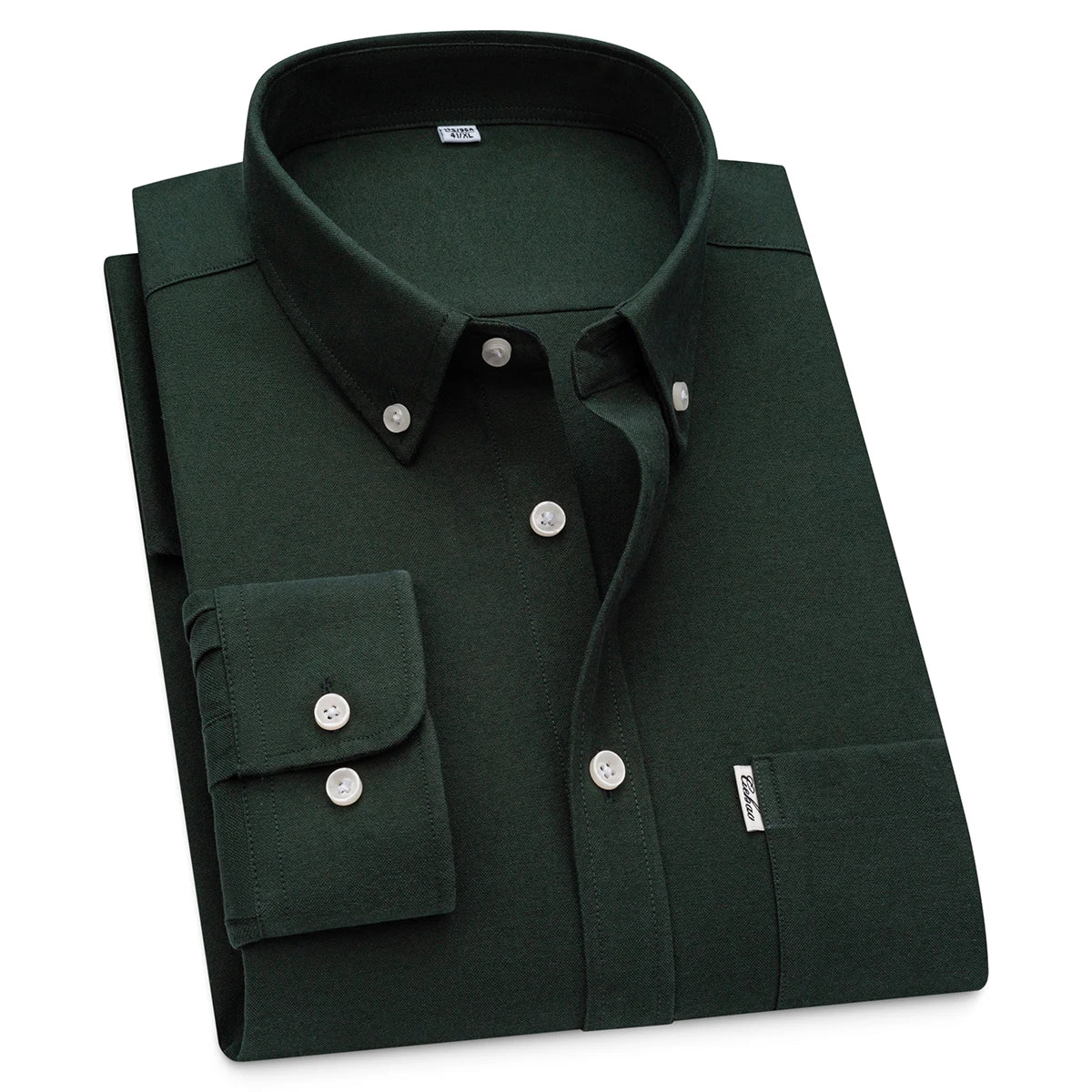 Men's Hard-wearing Comfortable 100% Cotton Long Sleeve Dress Shirt with Pocket, Spring Autumn Casual Oxford Button-Down Shirts