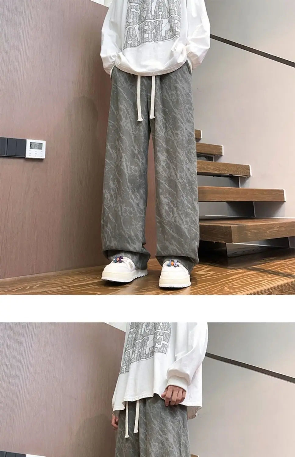 Corduroy Men's Pants Trendy Casual Spor Straight Leg Fce Lined Wide Leg Autumn Winter High Street Cool American Sle