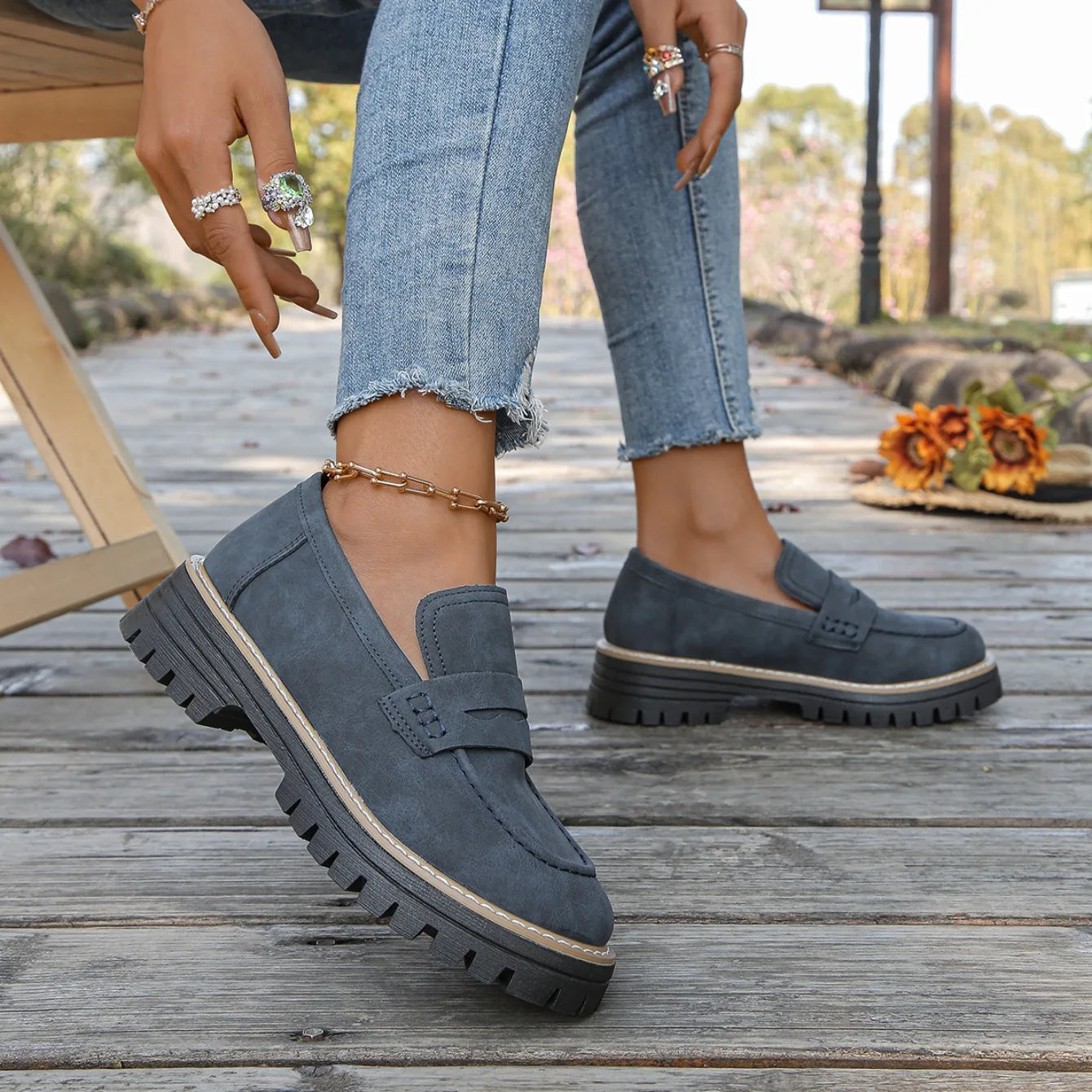 2025 New Women Loafers Comfortable Outdoor Sneakers Non-slip Thick Bottom Shoes Spring Autumn Flat  Shoes Women Zapatos De Mujer