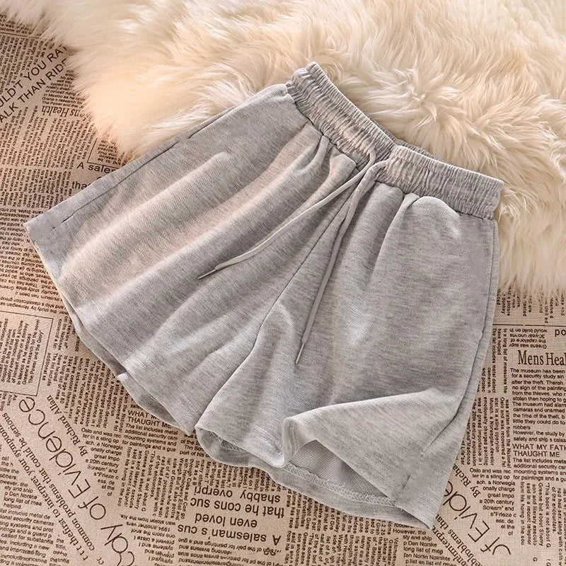 Casual shorts, wide-legged home shorts, women's summer and Korean version of loose thin high-waisted casual cool sweatpants