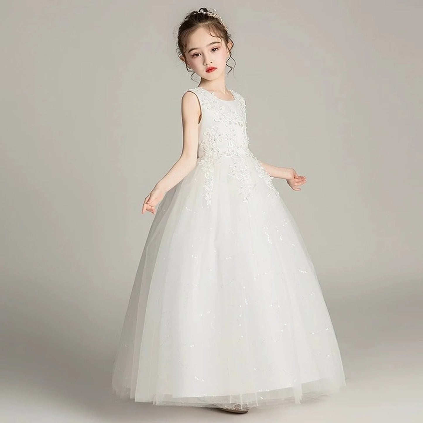 Kids Dresses For Girls Lace Dress Gown Princess Clothes Children Formal Evening Party Flower Girls Wedding Vestidois