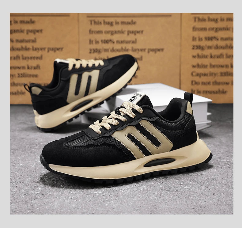 Men's shoes with a high-end feel, 2025 new trendy brand, spring and autumn season, teenage student sports running shoes, stylish