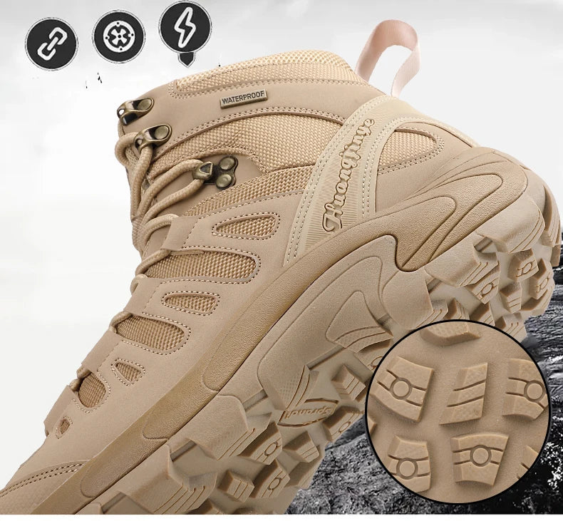 Men Boots New Platform Boots Outdoor Waterproof Casual Sneakers Working Men Ankle Boots Hiking Safety Shoes Mens Athletic