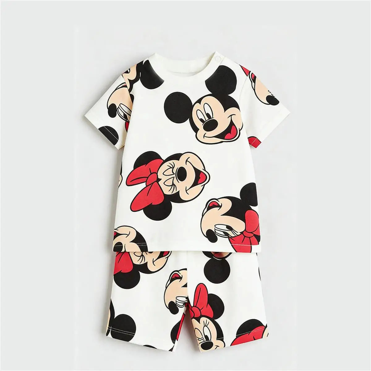 Disney Costume Full Print Outfits Boys And Girls Summer Clothing Lovely Tshirt+Shorts Two Piece Set New Fashion Clothing Suit