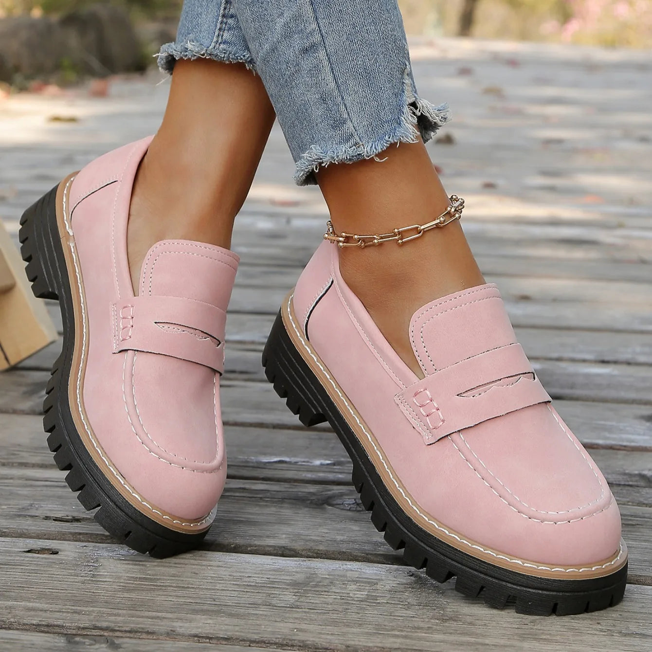 2025 New Women Loafers Comfortable Outdoor Sneakers Non-slip Thick Bottom Shoes Spring Autumn Flat  Shoes Women Zapatos De Mujer