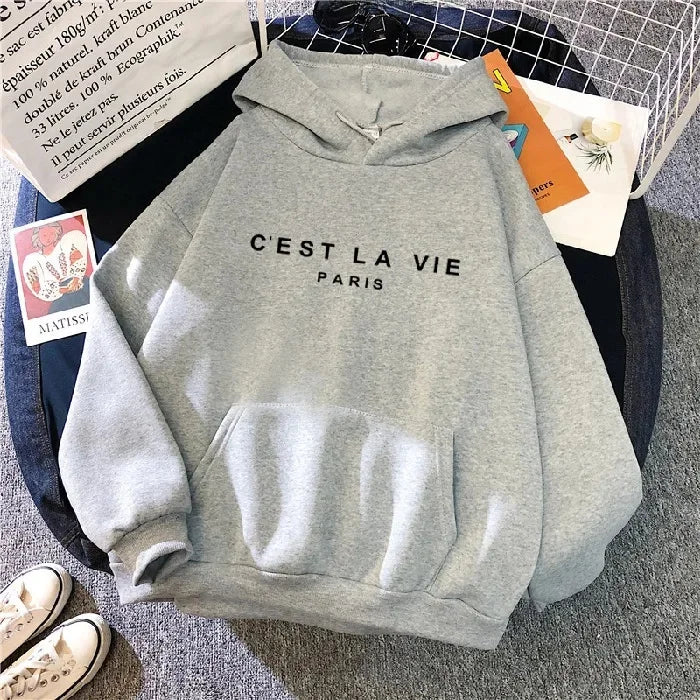 New Large Size Hoodie Sweatshirt Trendy Loose Fit Autumn Winter Women's Fashion Warmth Comfortable Streetwear Style Clothing