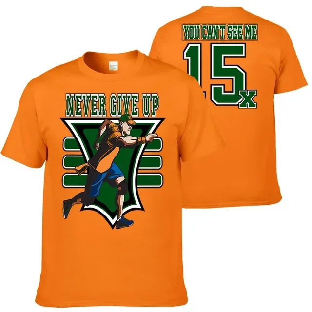 John Cena Wrestling Men's T-Shirt Summer Outdoor Sports Fitness Unisex Tops Casual O-Neck Short Sleeve Tee Casual Men Clothing