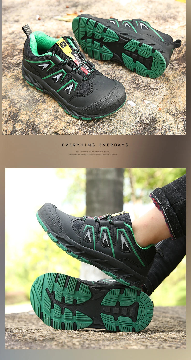 Children‘s Hiking Shoes Kids Waterproof Athletic Shoes Non-slip Boys Girls Casual Trekking Sneakers Outdoor Lace-up Tennis Shoes