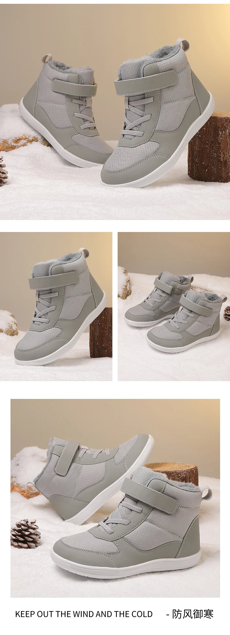 Kids Barefoot Snow Boots Winter Warm Boots for Girls Boys Outdoor Walking Non-slip Children's Shoes Girls' Boy Shoes Sneakers