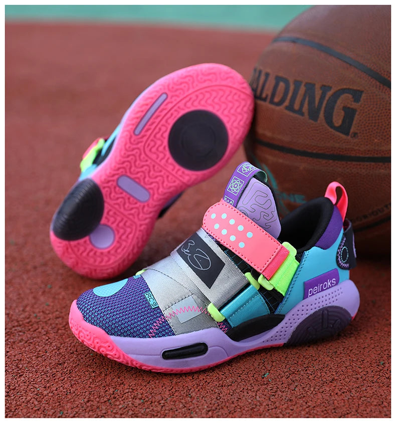2024 New Children's Basketball Shoes For Boys Girls Non-slip Kids Sport Shoes Lightweight Outdoor Sneakers Trainers Footwear