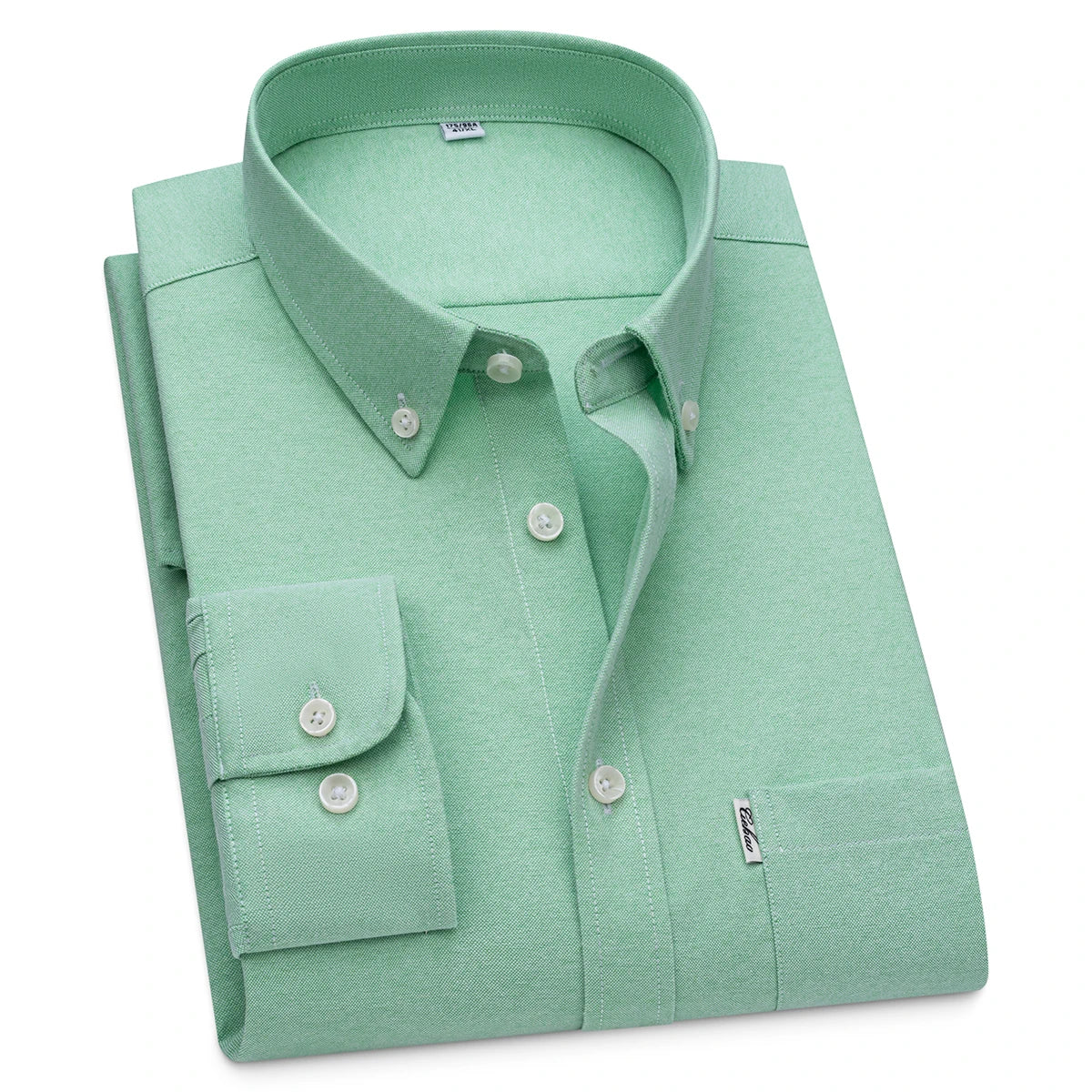 Men's Hard-wearing Comfortable 100% Cotton Long Sleeve Dress Shirt with Pocket, Spring Autumn Casual Oxford Button-Down Shirts