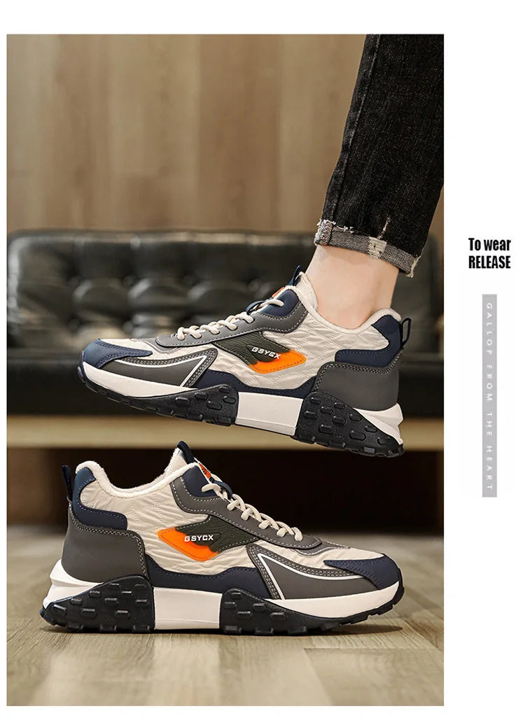 New Sneakers Shoes for Men Luxury Platform Male Sneakers High Quality Casual Running Shoes Winter Plus Size Cotton Man Shoes